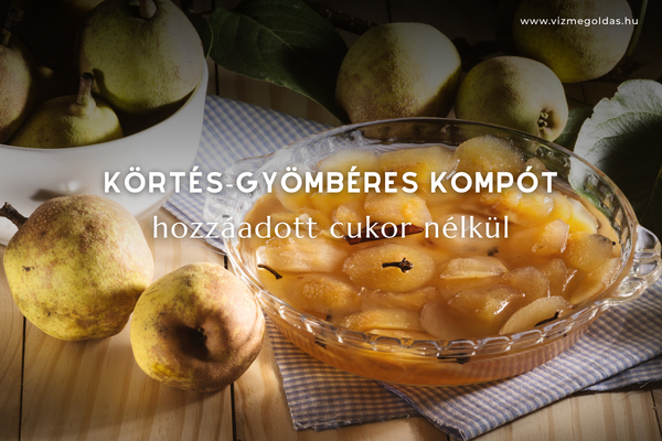 Körtés-gyömbéres kompót fahéjjal és szegfűszeggel